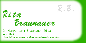 rita braunauer business card